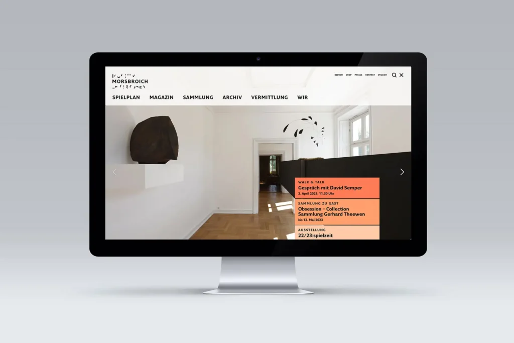 Startscreen der Website des Museum Morsbroich
